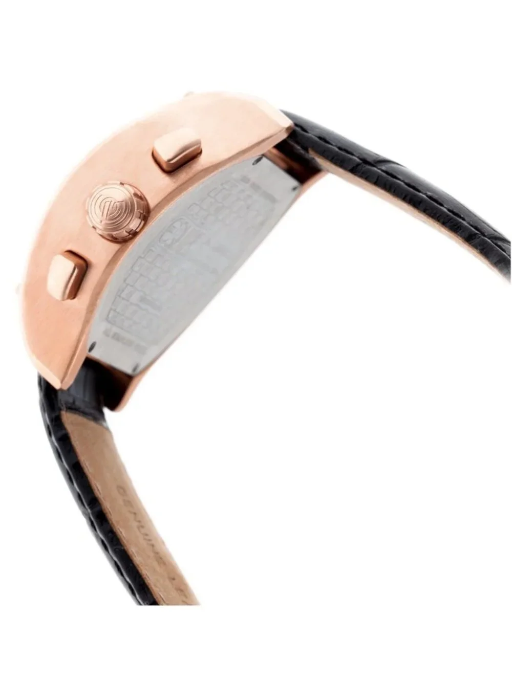 NWT Equipe Dash Chronograph Rose Dial Black Leather Men's Watch